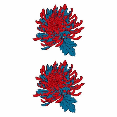 タトゥーシール 菊2輪(タトゥー・刺青シール)