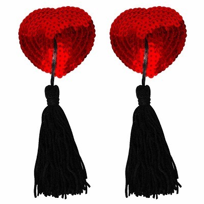 ニップルタッセル (スパンコールハート) 赤(コスチューム)