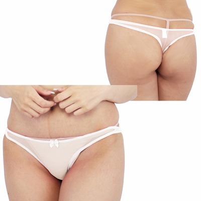 キラキラスケスケシンプルTバック 4L ホワイト(ランジェリー)