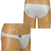 メンズ 光沢ストレッチ生地玉袋付きフルバック Lホワイト(ランジェリー)